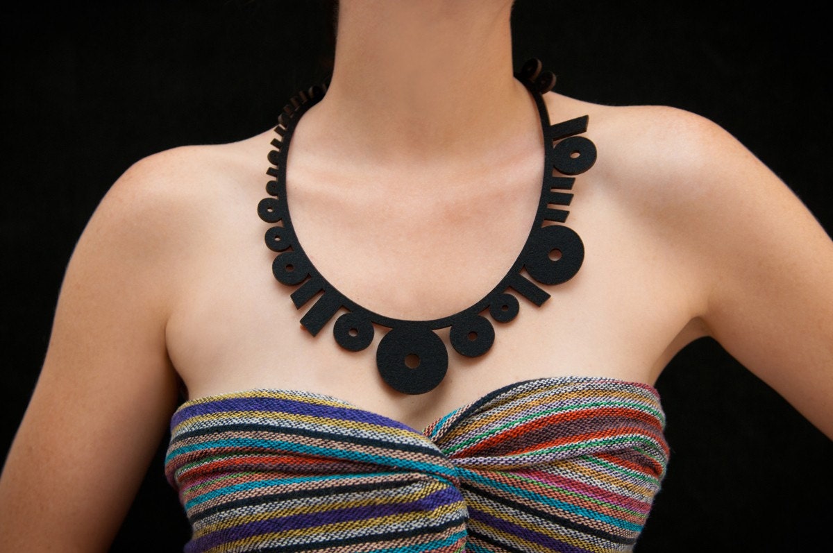 Binary Necklace // Black