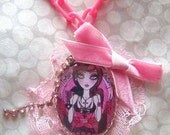 Torture Couture DOLL, Callow Lily Necklace, Barbie, Kawaii, Gothic, Cosplay NECKLACE, Harajuku, Scene, Punk, Psychobilly