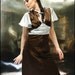 Brown and Silver COCKTAIL DRESS in Silk Charmeuse with Flutter Sleeves XS