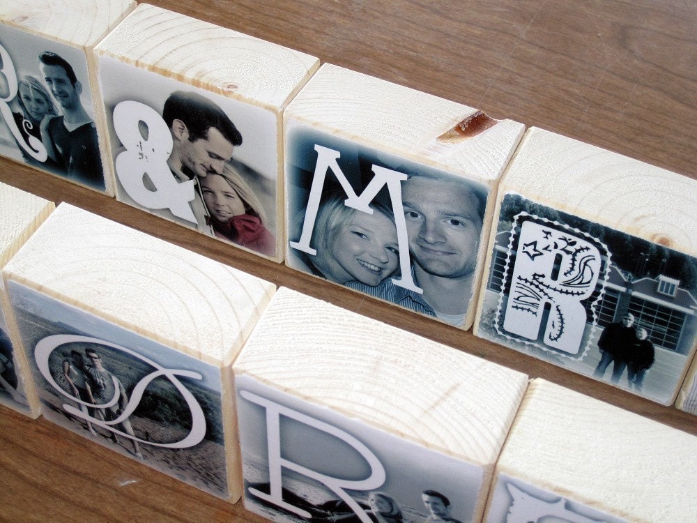 PERSONALIZED Photo Letter Blocks- for your wedding- MR. and MRS. reception decoration