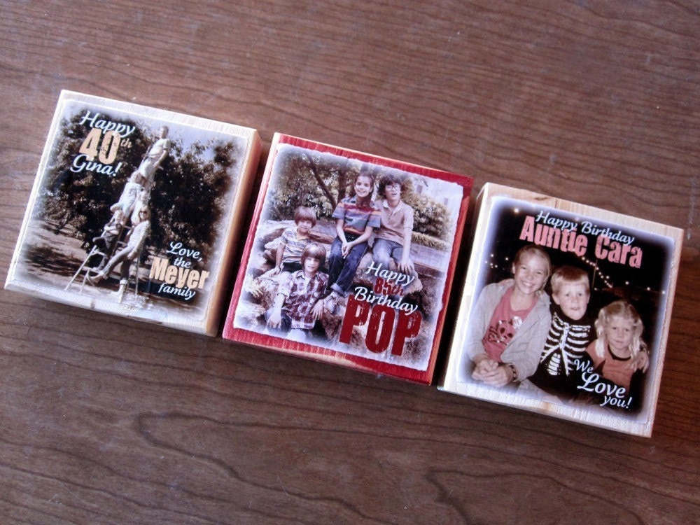 PERSONALIZED Larger Photo Blocks- per block price- HAPPY BIRTHDAY Auntie
