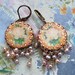 Lilygrace Vintage Rose Golden Yellow Cameo Earrings with Freshwater Pearls