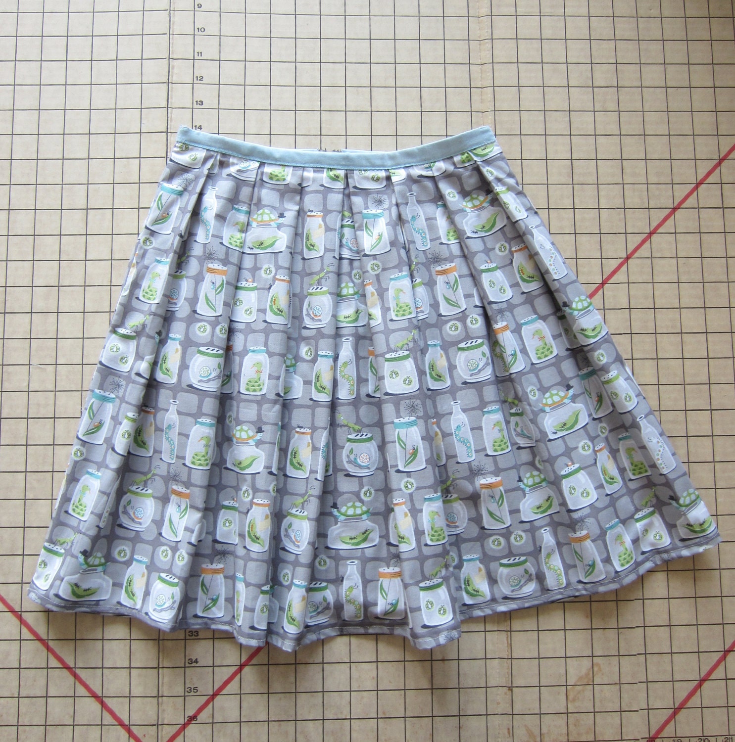 Michael Miller Bug Jars ALine Skirt X-Small Vintage Inspired