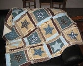 Rag Quilt PATTERN Star Applique Rag Quilt Baby Blanket, SEWING Instructions, Instant Download