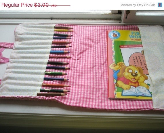 25% Off SALE Notebook Case PATTERN, Crayon, Pencil, Coloring Book Purse Sewing Instructions