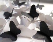 200 Small Paper Butterflies - Black and White Cardstock