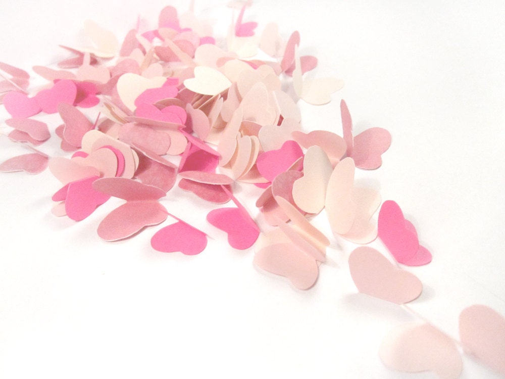 300 Small Paper Butterfly Cut Outs - Pink Cardstock