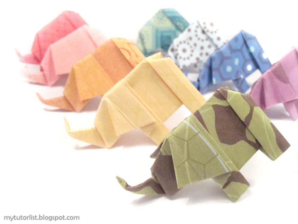 30 Origami Elephants - Assorted Colors