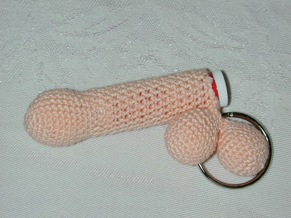 Penis chapstick holder keychain Pink