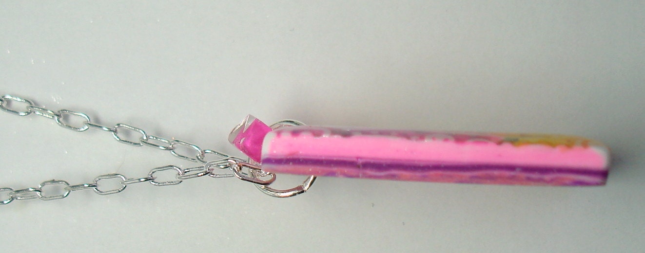 Florida Sunset Pendant Rectangle Faux Dichroic