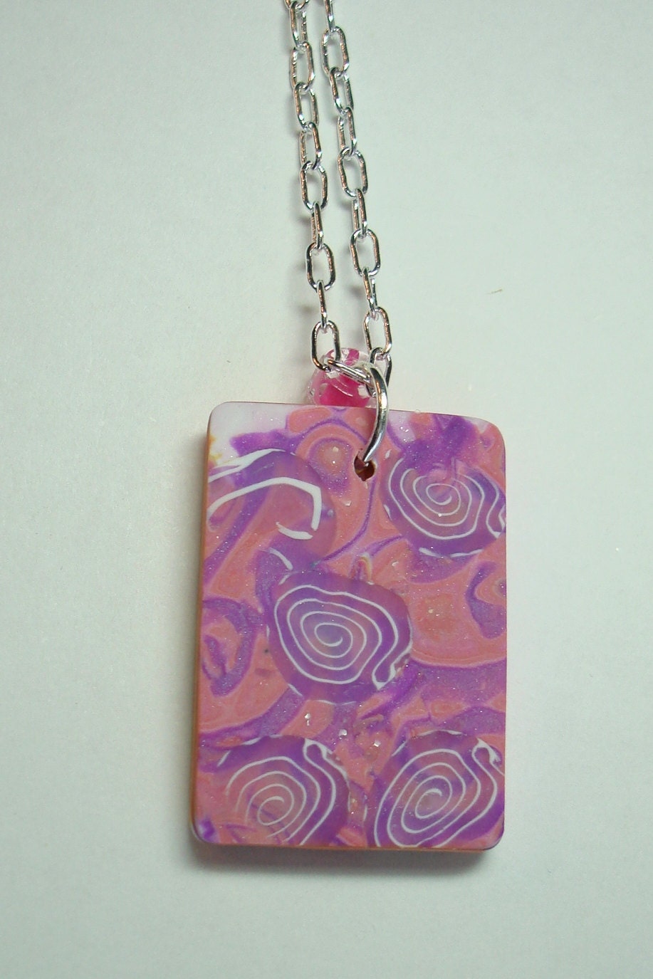 Florida Sunset Pendant Rectangle Faux Dichroic