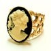 Vintage Coral Cameo Silhouette Ring