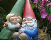 Miniature Garden Gnomes In Love  Mr & Mrs Gnome Couple
