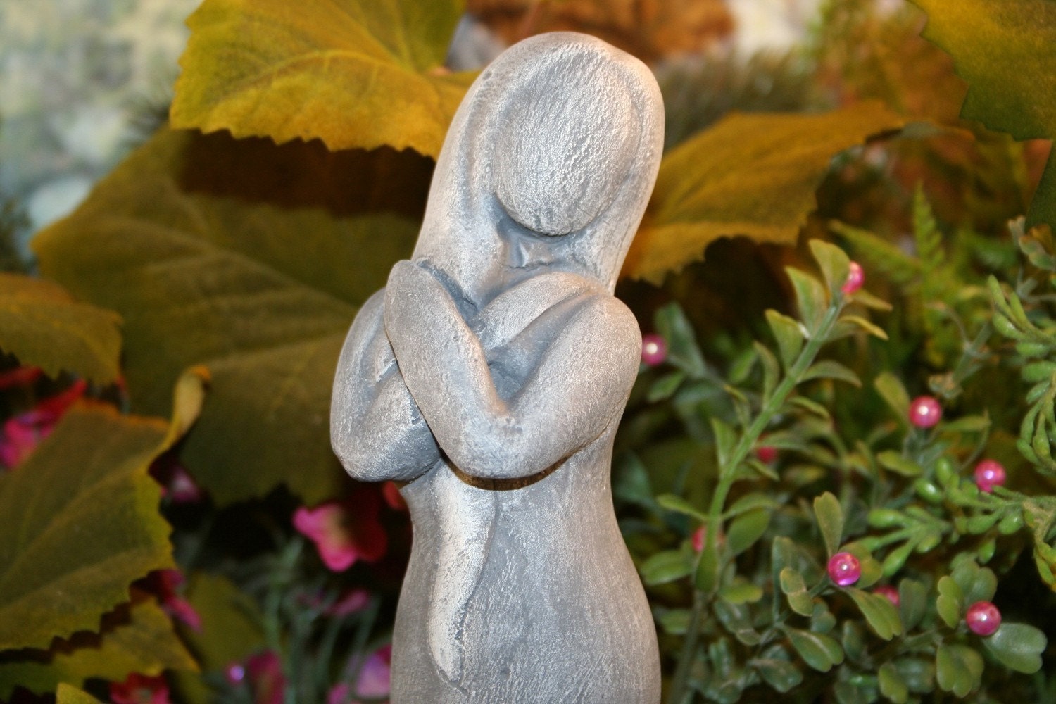 Concrete Goddess Statue Mother Earth Gaia or Altar Sculpture
