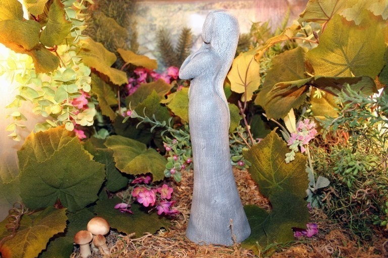 Concrete Goddess Statue Mother Earth Gaia or Altar Sculpture