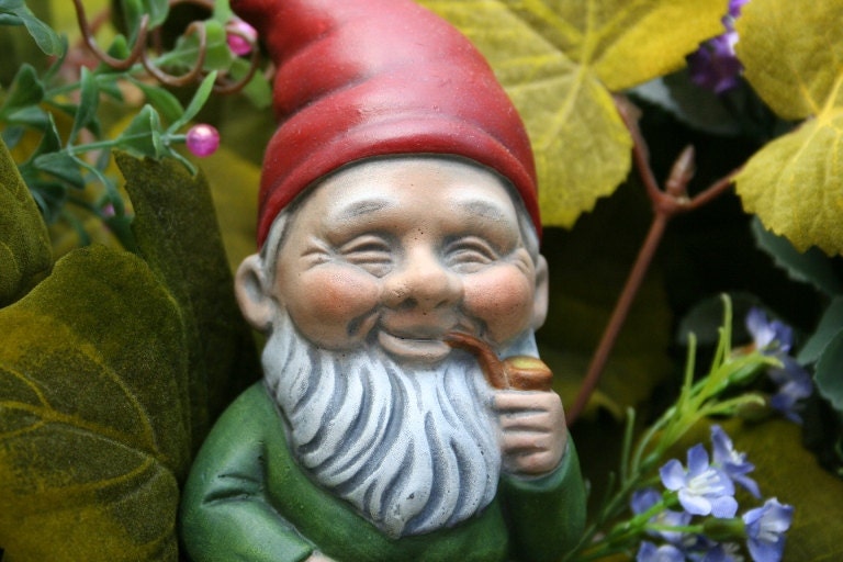 Garden Gnomes German Style Yard Gnome With Pipe Smoking