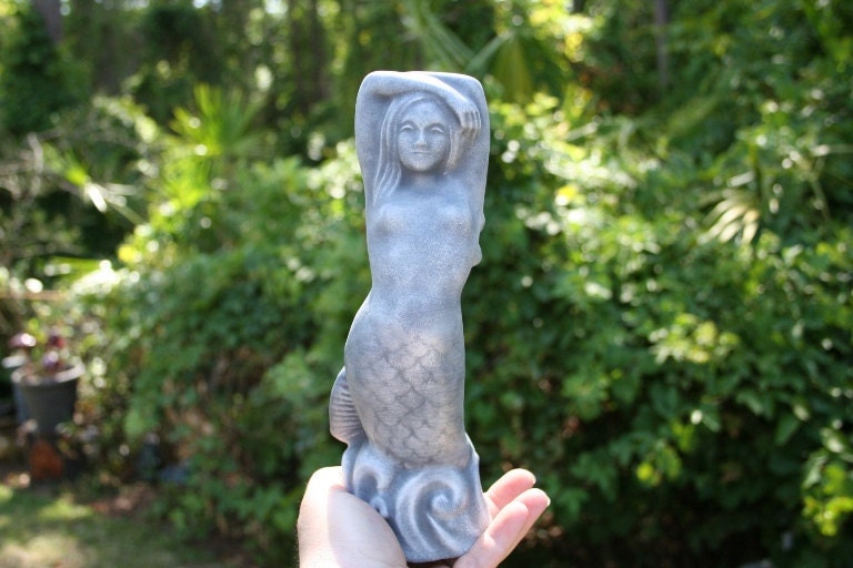 Mermaid Statue - Vintage Art Deco Style Siren Sculpture - Stretching in the Sea Breeze