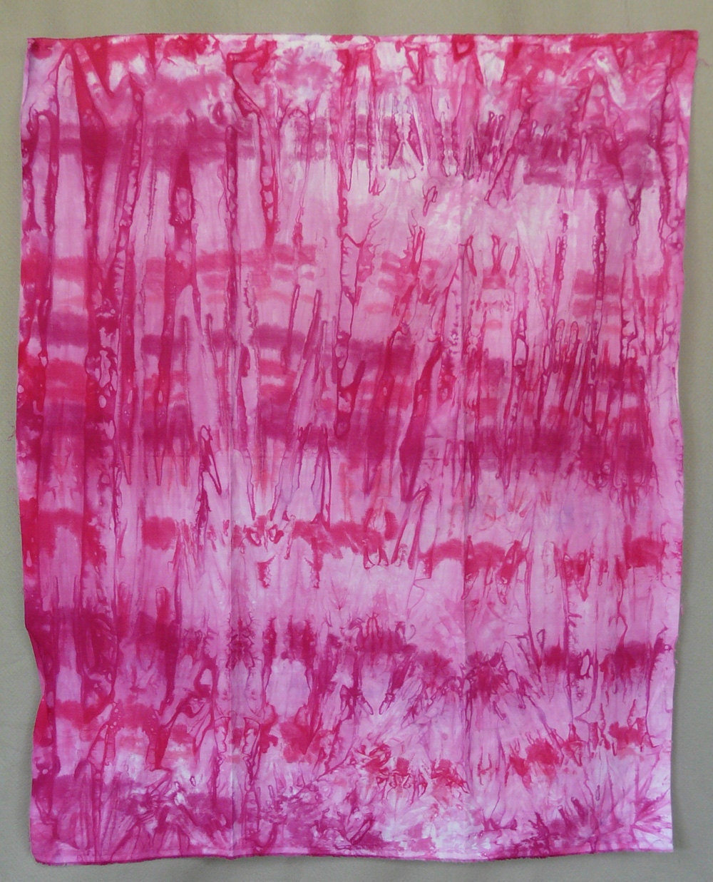 Hand Dyed Cotton Sateen, Spring, One Yard, Pink, Light Red, fuchsia