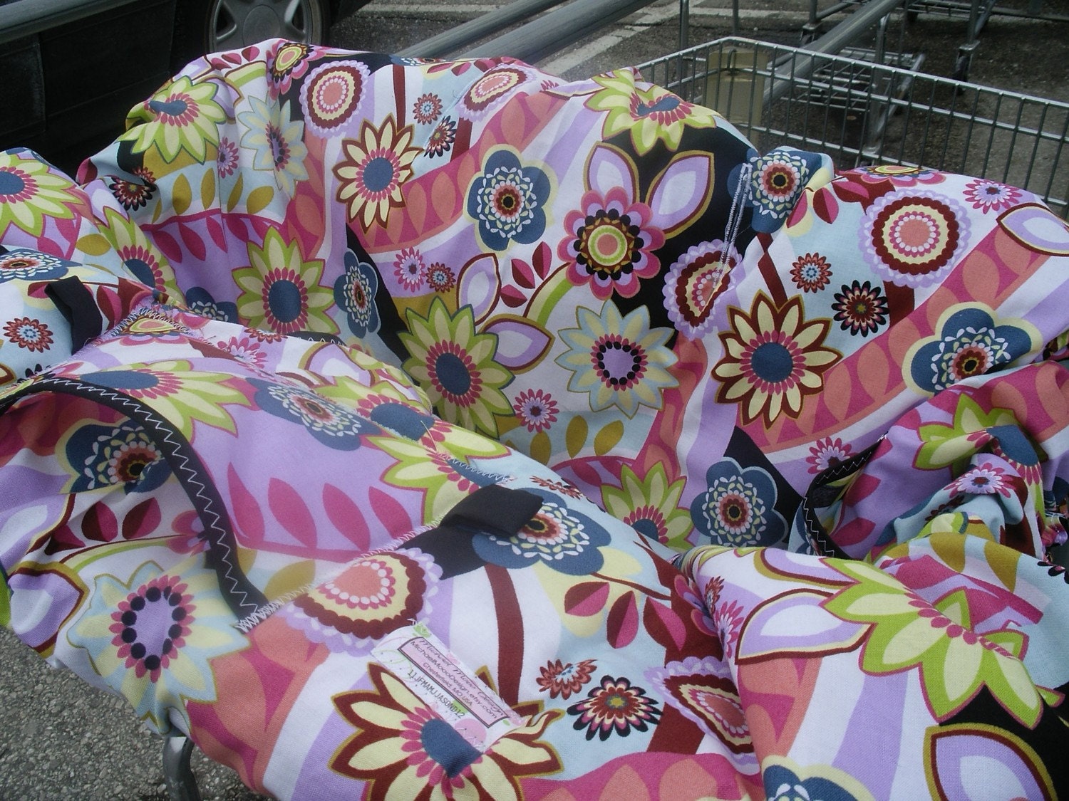 Boutique Shopping Cart Cover Modern Floral Shopping Cart Cover
