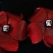 Blood red skull plumeria barrette, skull, day of the dead flower,red plumeria, skull barrette
