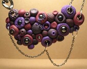 SALE Statement Bib Necklace - OOAK Polymer Clay Jewelry