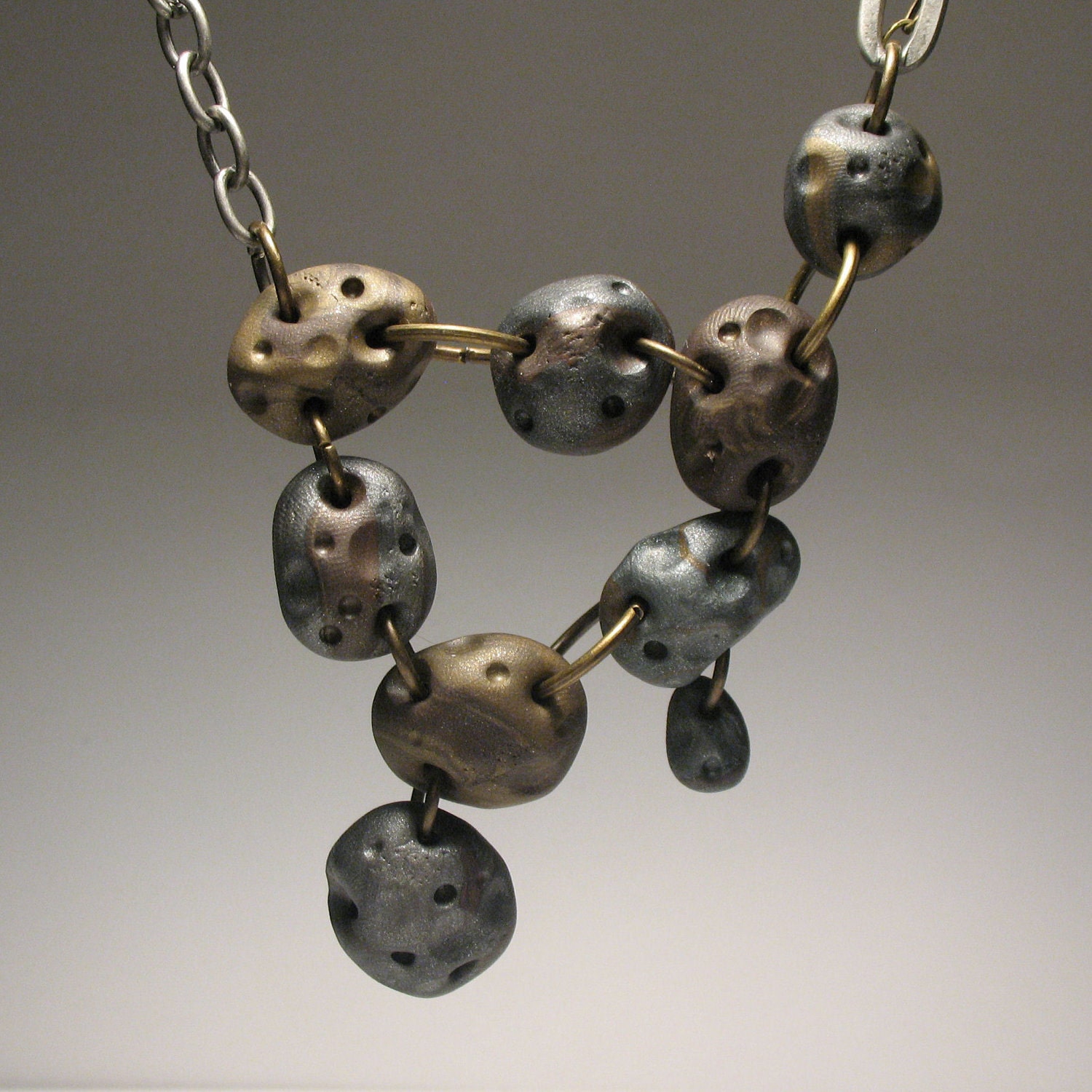 Asteroid Belt Necklace - OOAK, Polymer Clay Jewelry