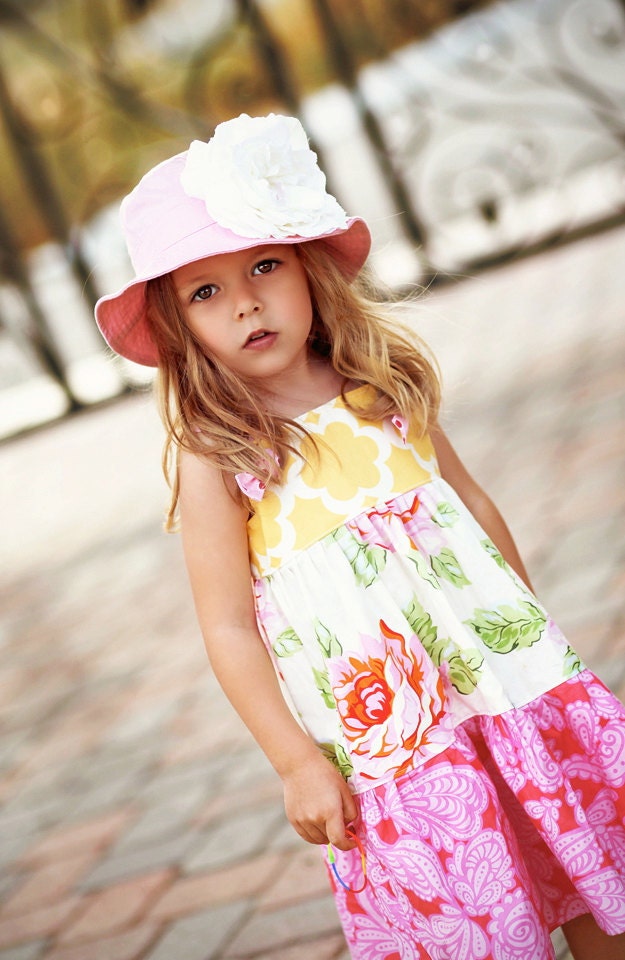 GIRLS Tiered Twirl Knot Dress PDF Tutorial Pattern 2 - 7 years