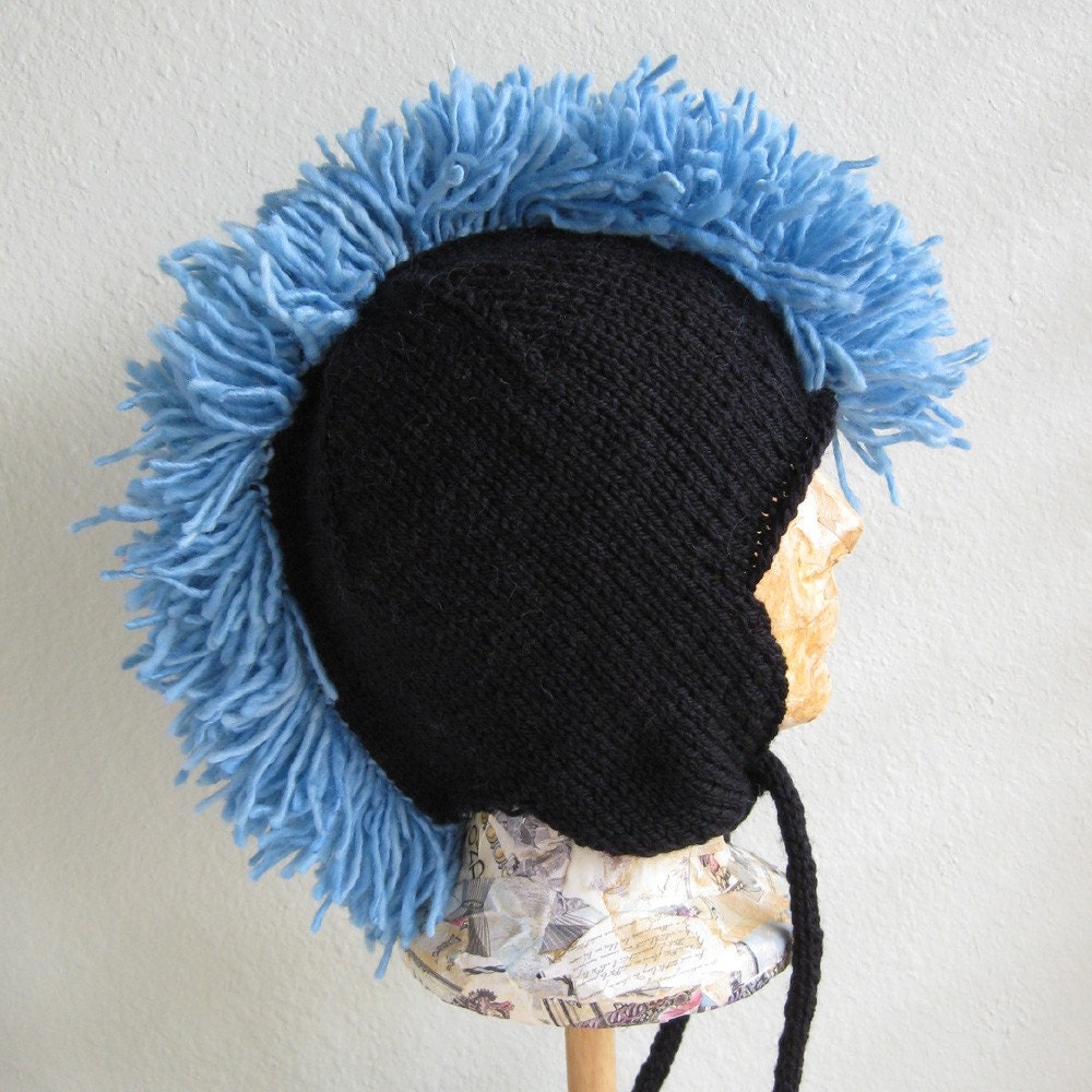 baby blue mohawk hat