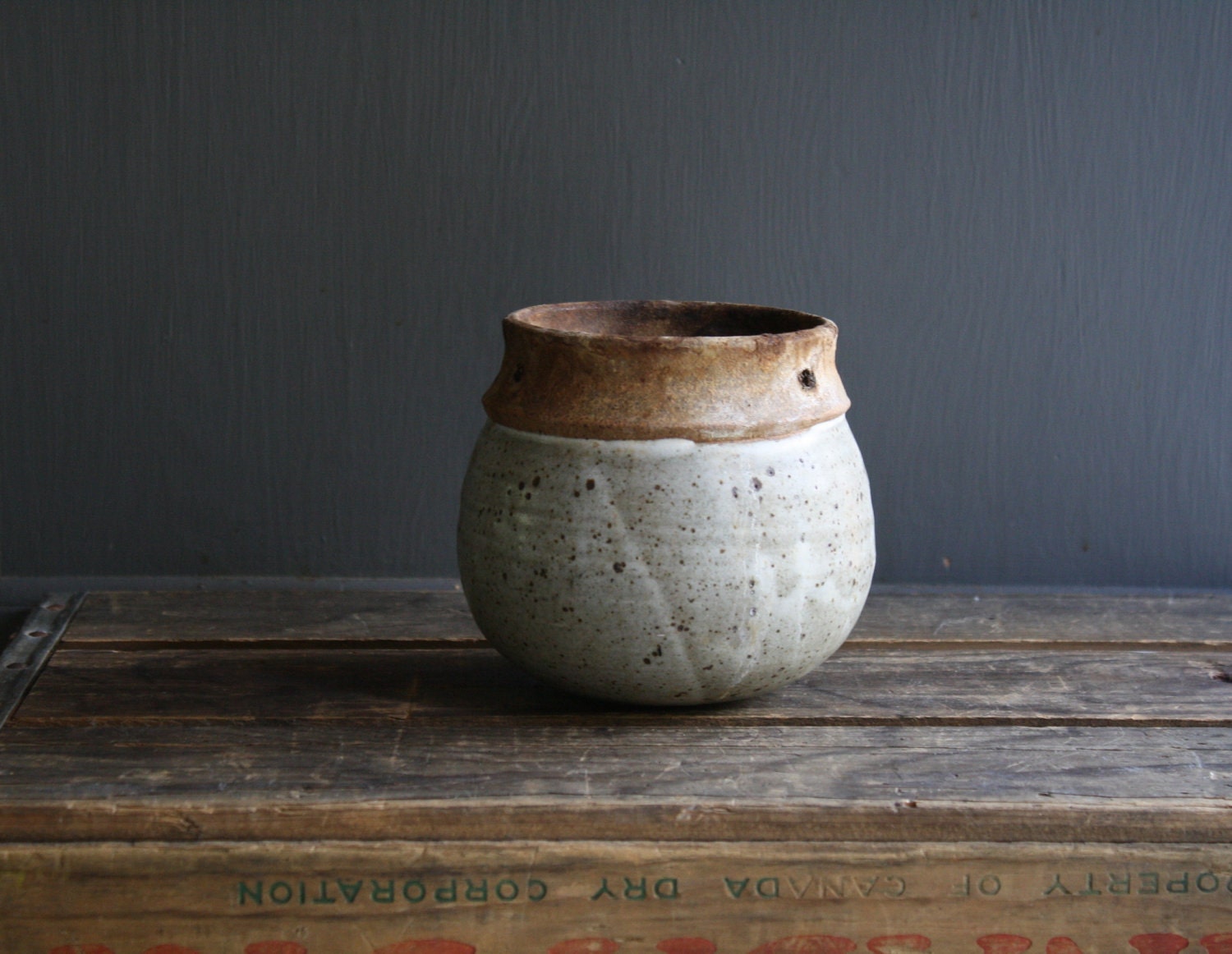 ON HOLD vintage pottery planter