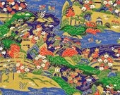 Green and Blue Temple Garden Japanese Yuzen Chiyogami Washi Paper Sheet 23 x 15 cm (9 x 6 inches)