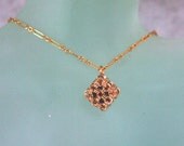 SALE  Chainmaille Gold Filled Micro Maille Japanese Cube Necklace