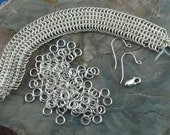 Kit for European 6-in-1 ChainMaille Bracelet in 19 Gauge Sterling Silver