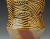Carved Cup, honey amber and natural tones, hand carved, inspired by nature