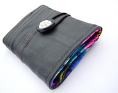 Recycled leather wallet dark navy