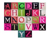 PDF Pattern of complete A-Z Capitals set of blanket squares - instant download after purchase