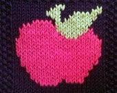 PDF Knitting Pattern Apple motif afghan / blanket square - instant download after purchase