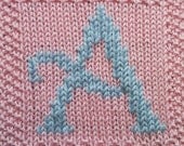 PDF Knitting pattern capital letter 'A' afghan / blanket square - instant download after purchase