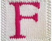 PDF Knitting pattern capital letter F afghan / blanket square - instant download after purchase