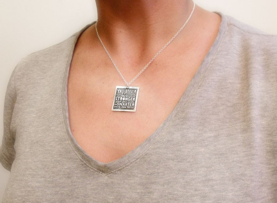 You are braver than you believe necklace