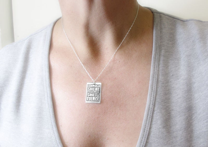 Motivational quote necklace - Shakespeare - silver inspirational quote jewelry