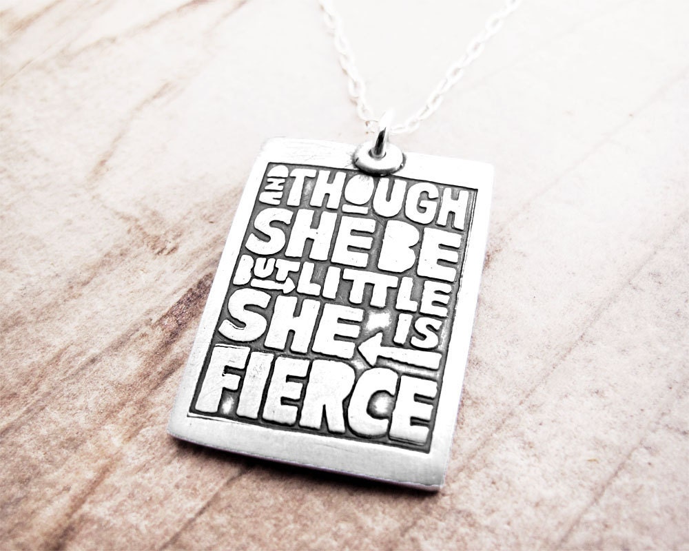Motivational quote necklace - Shakespeare - silver inspirational quote jewelry