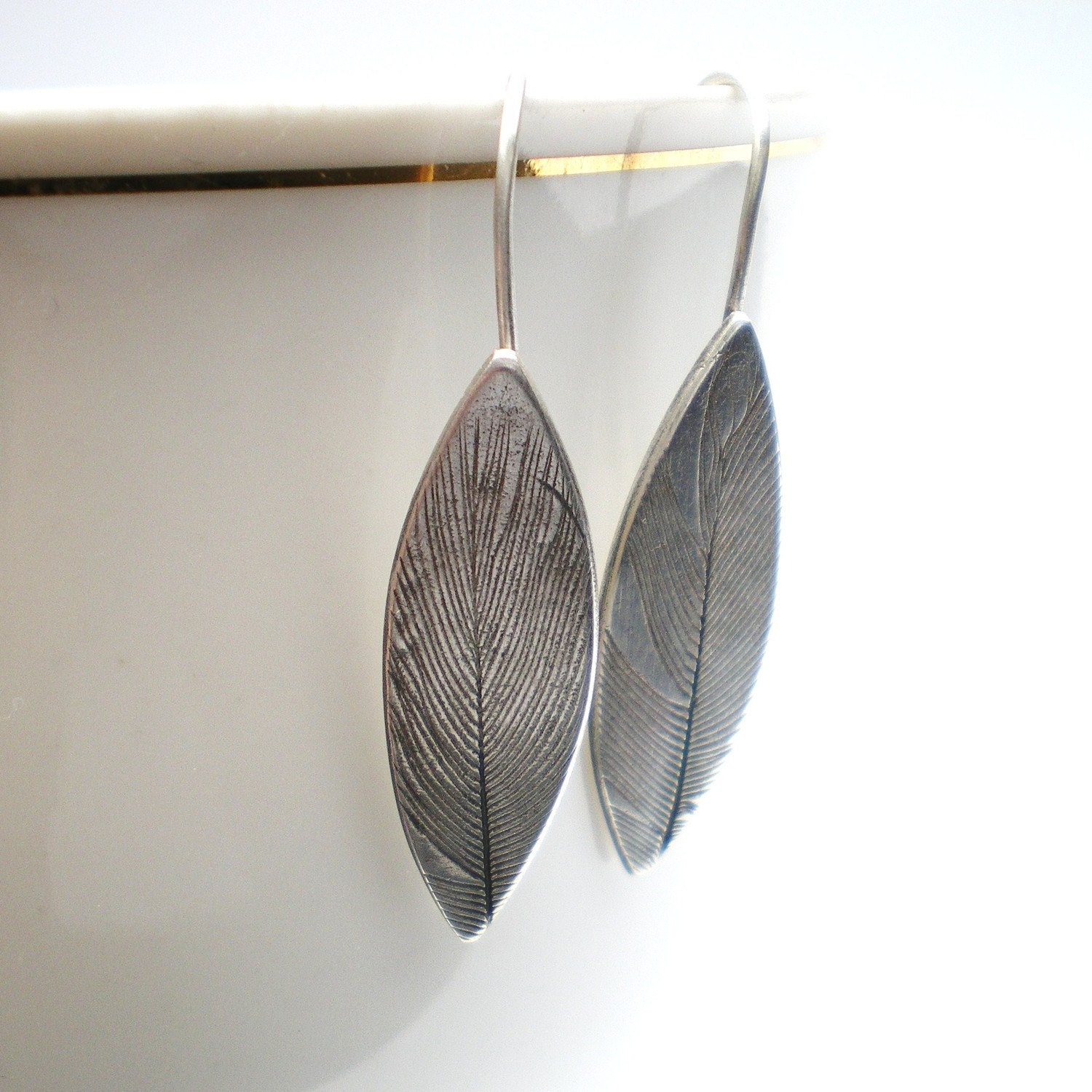 Silver Feather Earrings