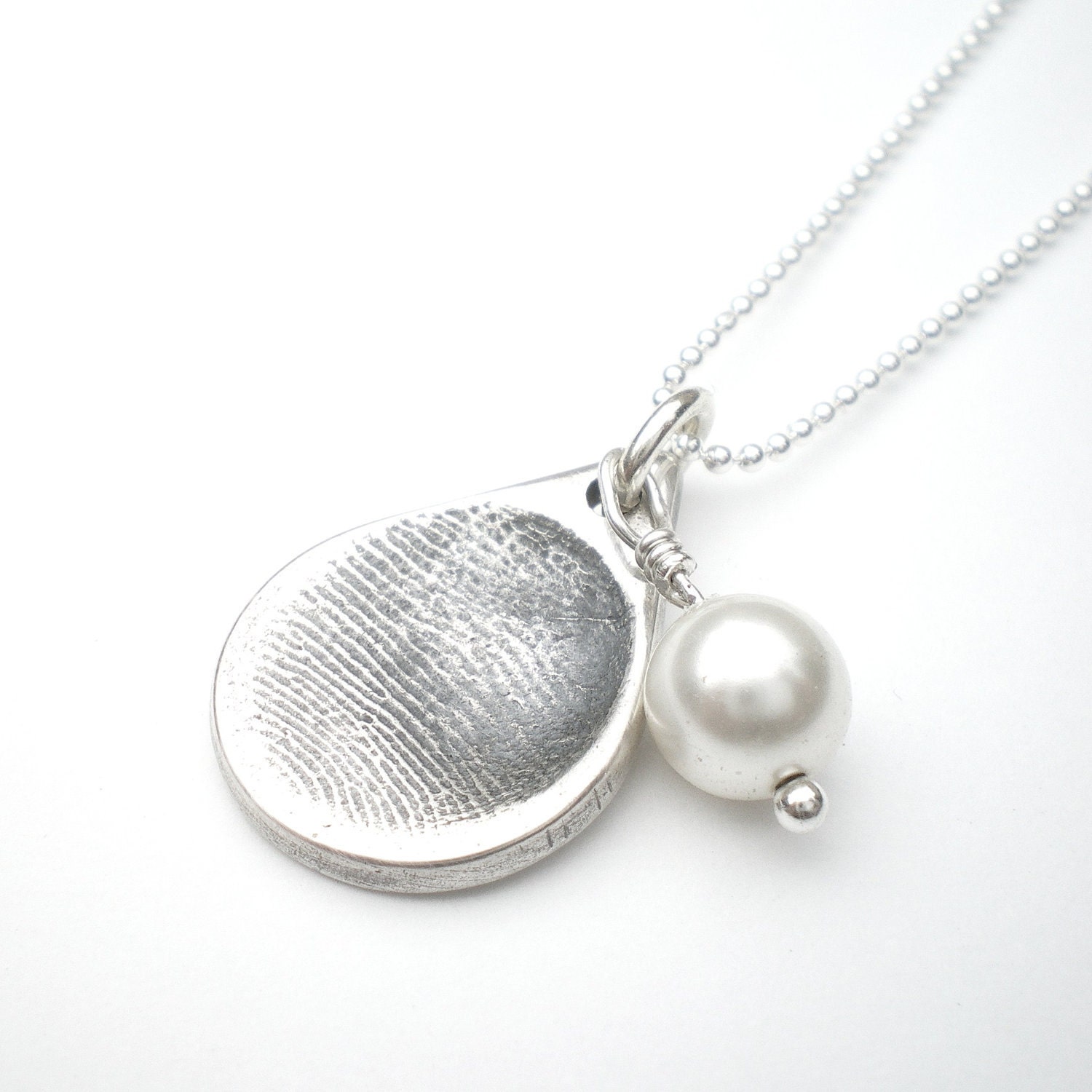 Silver Fingerprint Necklace, Silver Fingerprint Jewelry,  Baby Fingerprint Necklace, Mother Necklace,Customized, Personalized