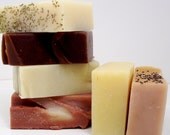 Sample Soaps--6 guest size bars--artisan, essential oil, cold processed, real soaps