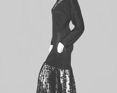 AWESOMELY TRASHY Lace Cutouts Vintage 80's Long Gothic Dress S
