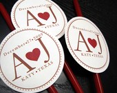 Custom Drinking Straw Medallions - Set of 12