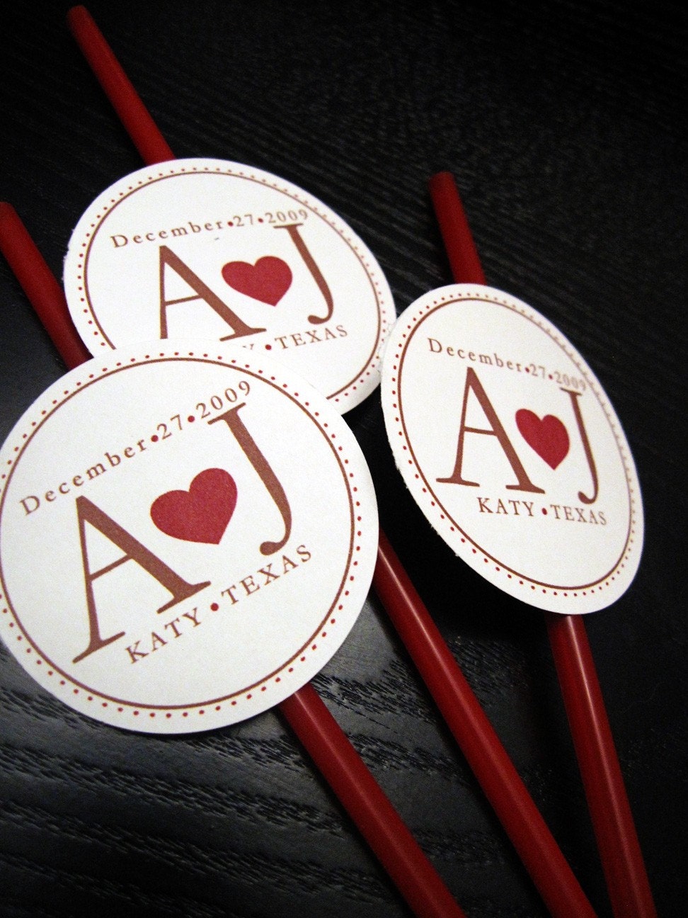 Custom Drinking Straw Medallions - Set of 12 Il_570xn