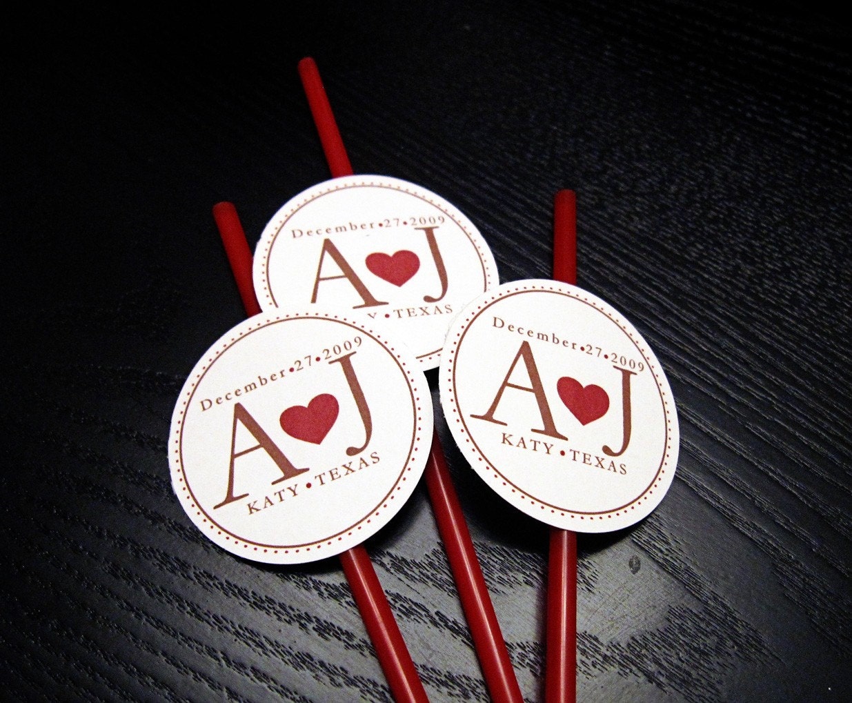 Custom Drinking Straw Medallions - Set of 12