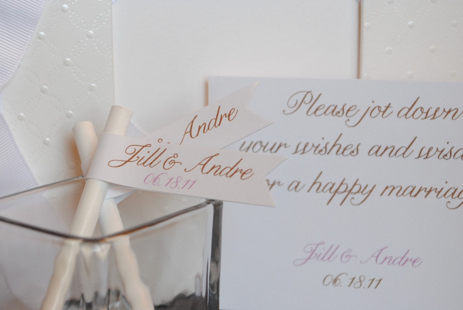 Itsy Bitsy Guest Book Pencil Flags - Set of 6