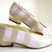 1980s Escada Shoes Gold and White Striped Vintage Flats Size 6.5 B